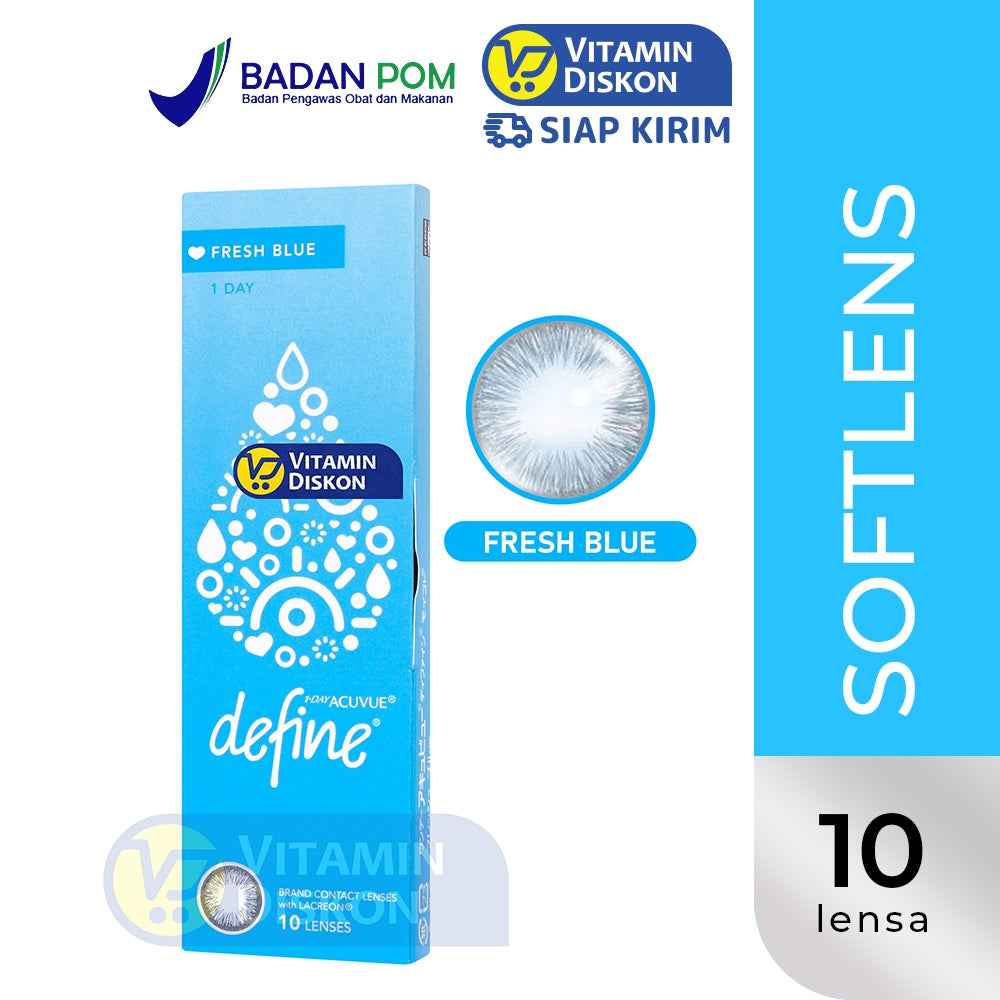 ACUVUE 1 DAY DEFINE FRESH BLUE WITH LACREON 5 PAIRS/10 PCS (-) 3.5