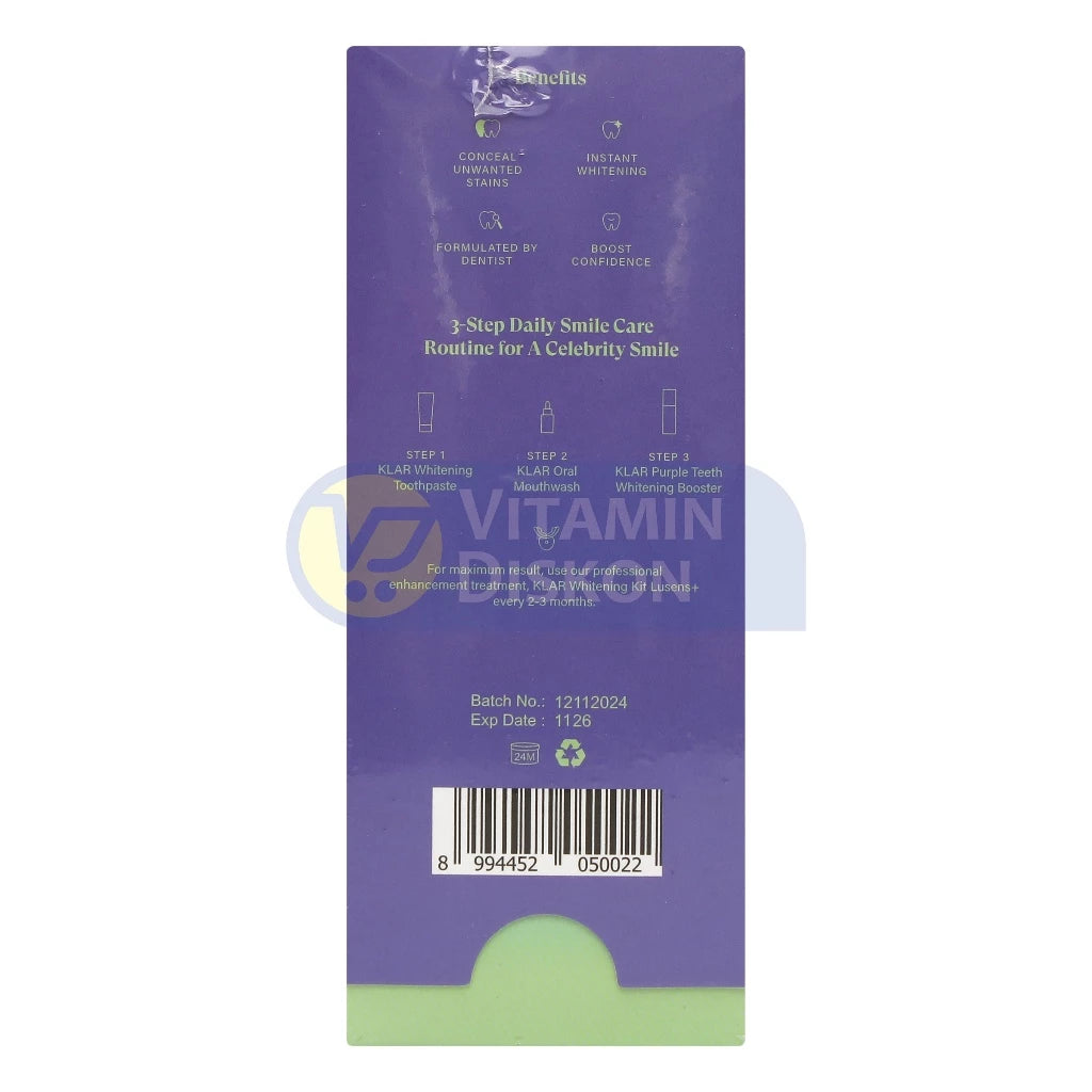 KLAR PURPLE TEETH WHITENING BOOSTER 30ML