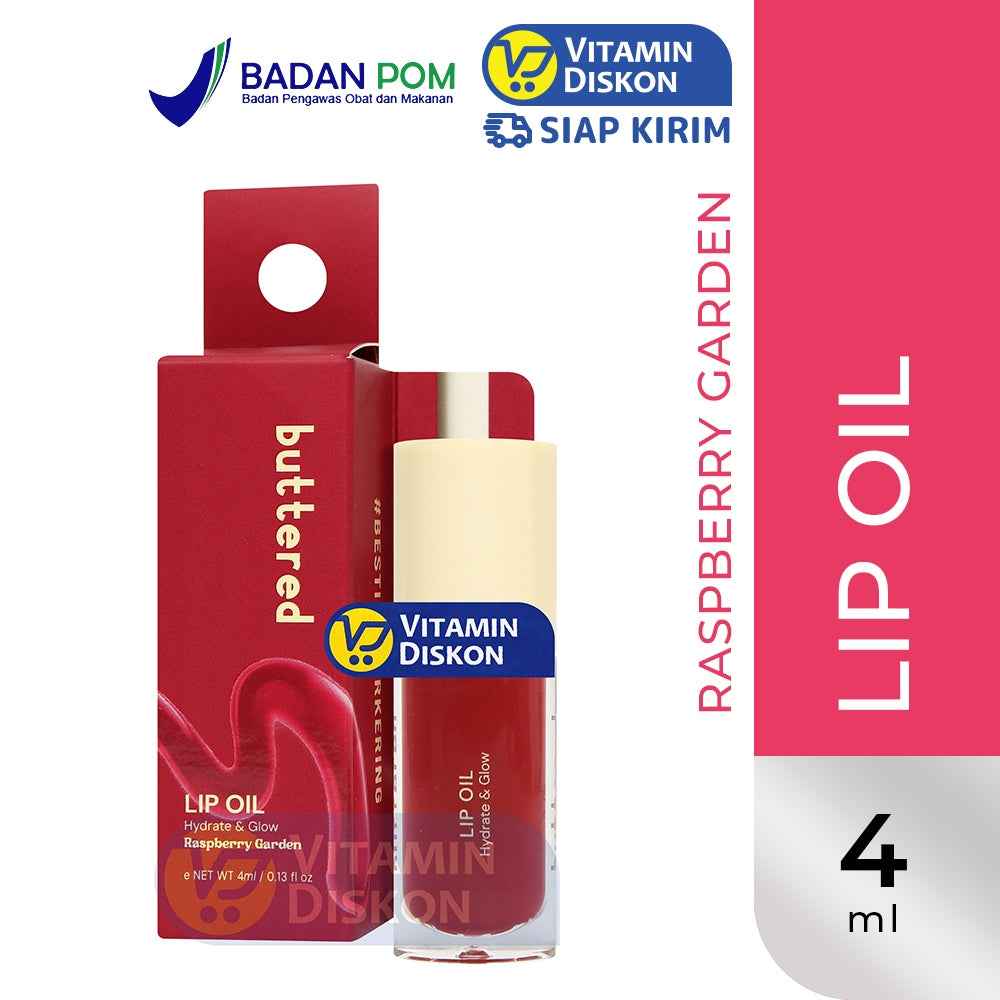BUTTERED LIP OIL RASPBERRY GARDEN 4 ML