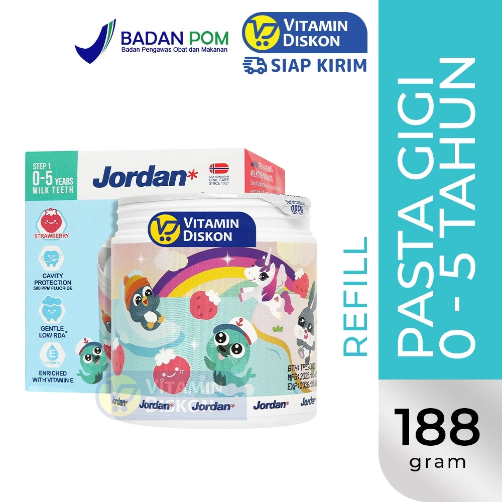 JORDAN KIDS TOOTHPASTE STEP 1 STRAWBERRY REFILL 188 GR