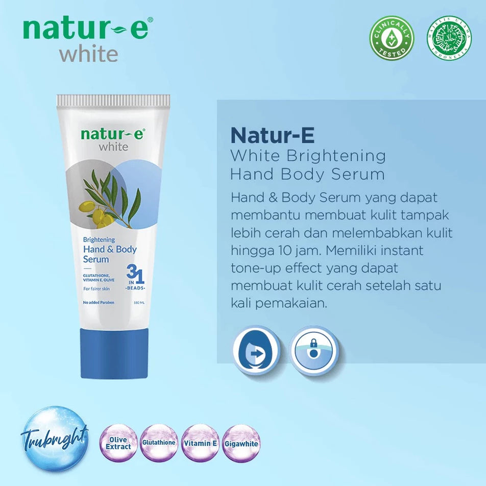 NATUR E WHITE BRIGHTENING HAND AND BODY SERUM 180 ML