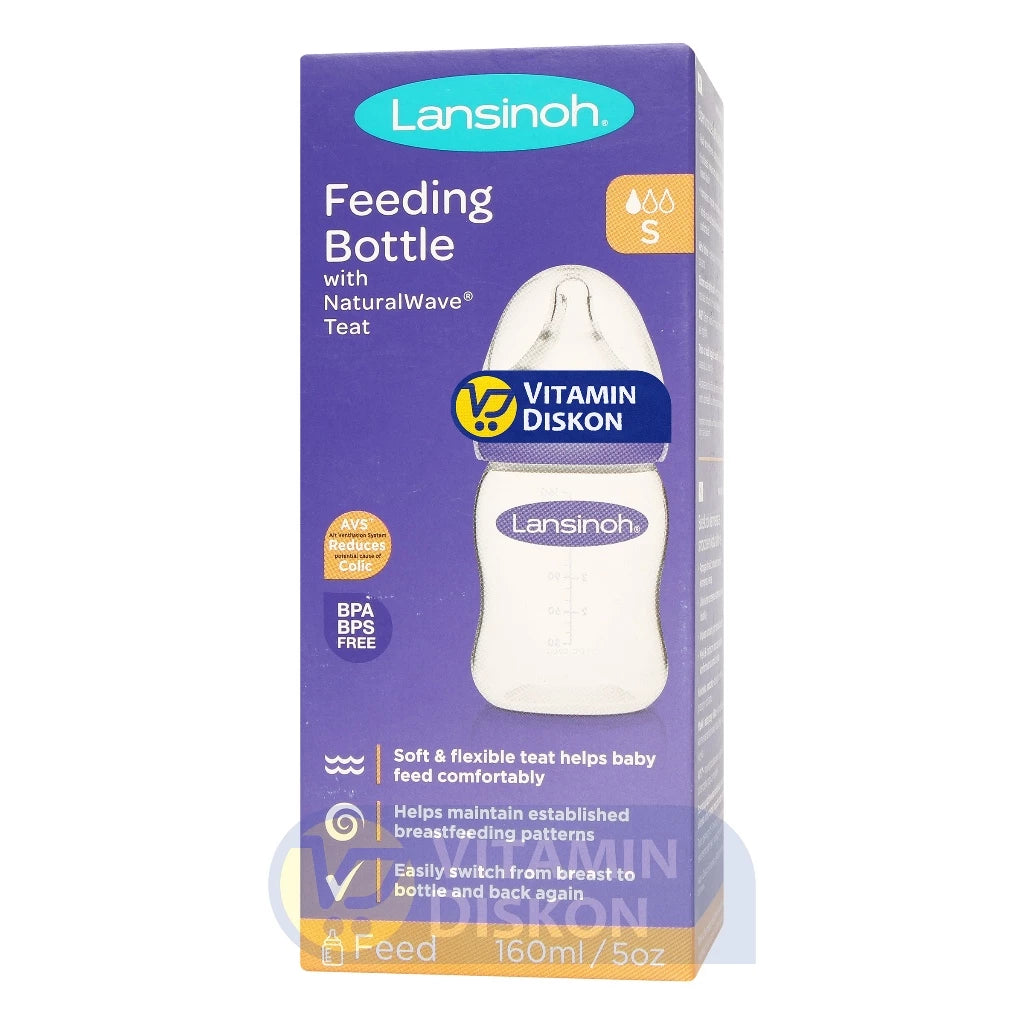 LANSINOH FEEDING BOTTLE WITH NATURALWAVE TEAT 160 ML