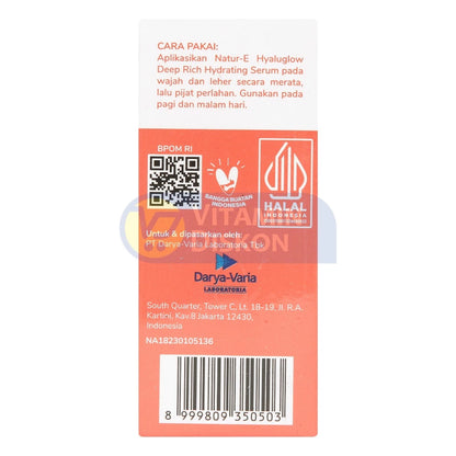 NATUR E HYALUGLOW DEEP RICH HYDRATING SERUM 20 ML
