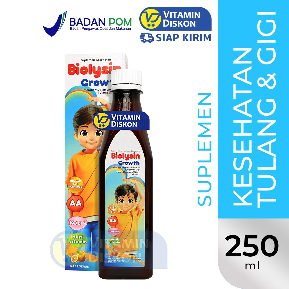 BIOLYSIN GROWTH SUPLEMEN MAKANAN RASA JERUK - ISI 250ML