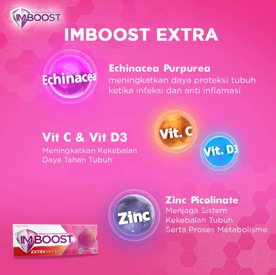 IMBOOST EXTRA VIT C & D3 1 STRIP - ISI 8 TABLET
