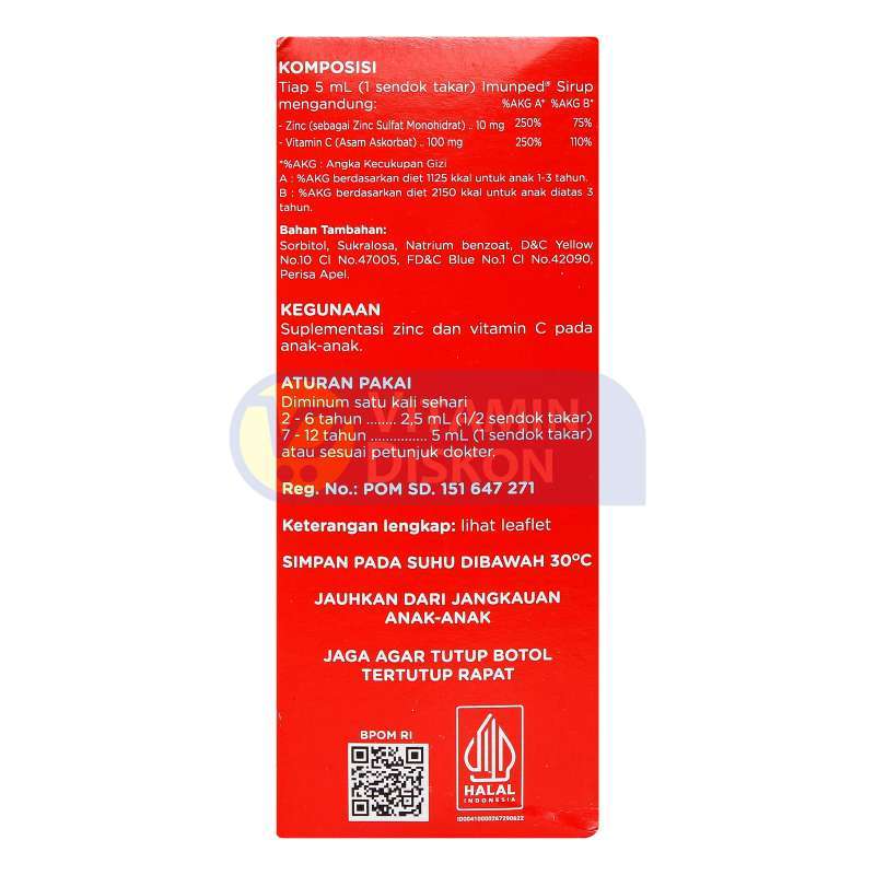 IMUNPED SYRUP FOR 2 - 12 YEARS OLD 120 ML