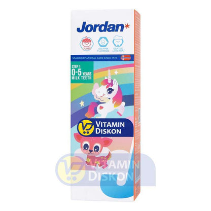 JORDAN KIDS TOOTHPASTE MILK TEETH STEP 1 (0-5 YEARS) LYCHEE 75G
