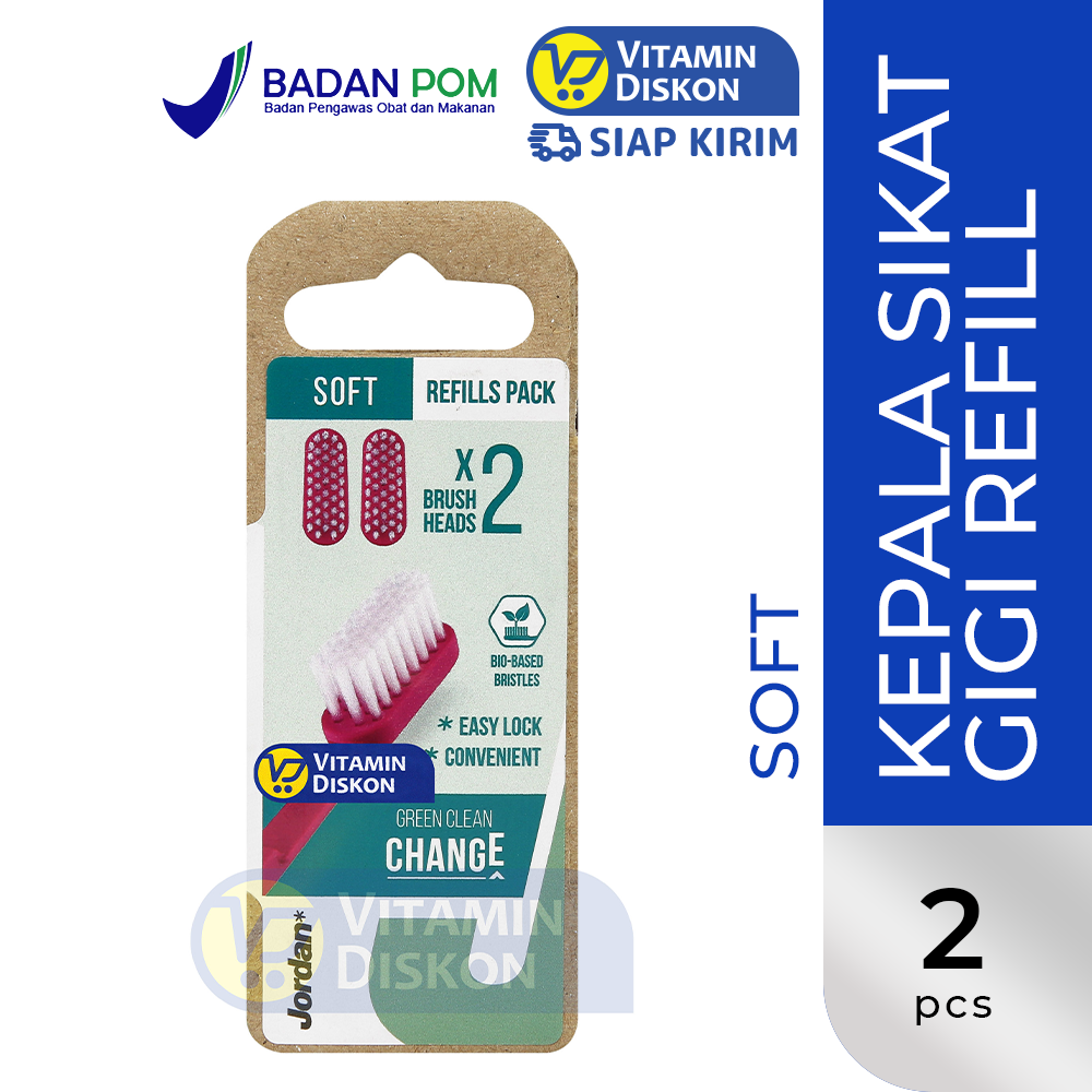 JORDAN TOOTHBRUSH GREEN CLEAN CHANGE X2 BRUSH HEAD