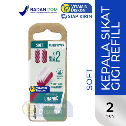 JORDAN TOOTHBRUSH GREEN CLEAN CHANGE X2 BRUSH HEAD