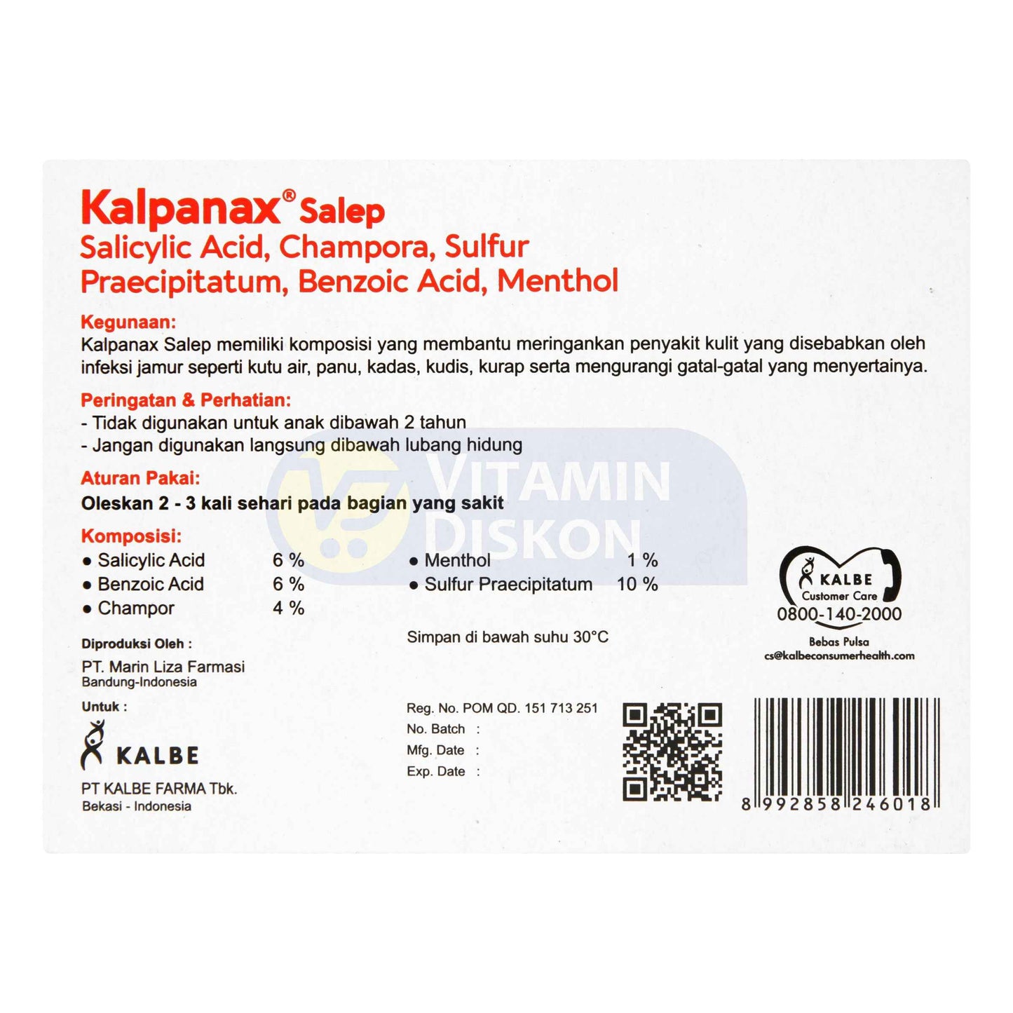 KALPANAX SALEP 1 BOX ISI 12 POT
