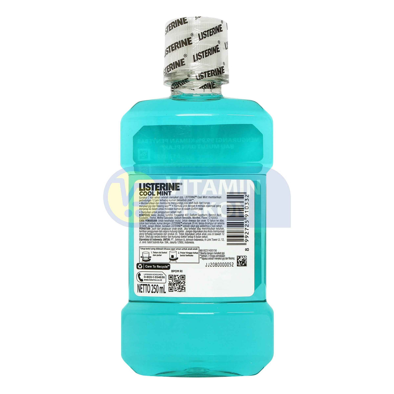 LISTERINE ANTISEPTIC MOUTHWASH COOL MINT 250ML