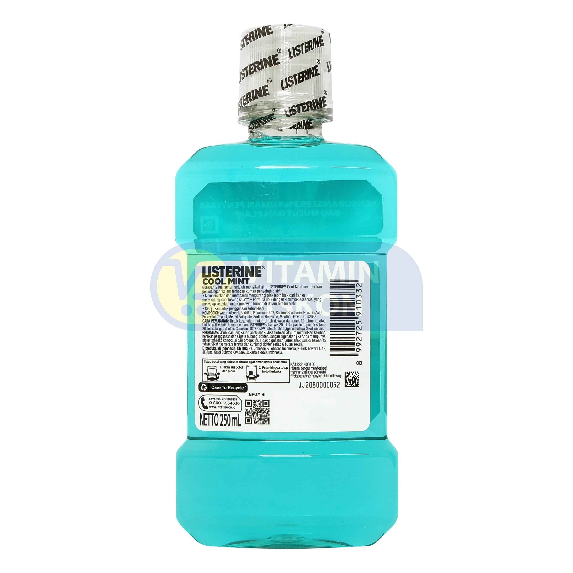 LISTERINE ANTISEPTIC MOUTHWASH COOL MINT 250ML