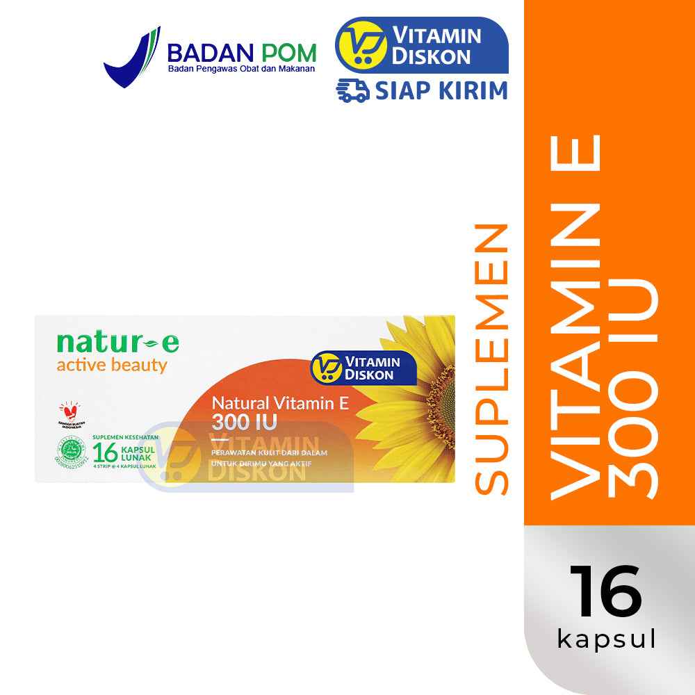 NATUR E ACTIVE BEAUTY NATURAL VITAMIN E 300 IU ISI 16 KAPSUL LUNAK
