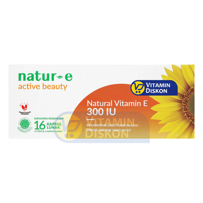 NATUR E ACTIVE BEAUTY NATURAL VITAMIN E 300 IU ISI 16 KAPSUL LUNAK