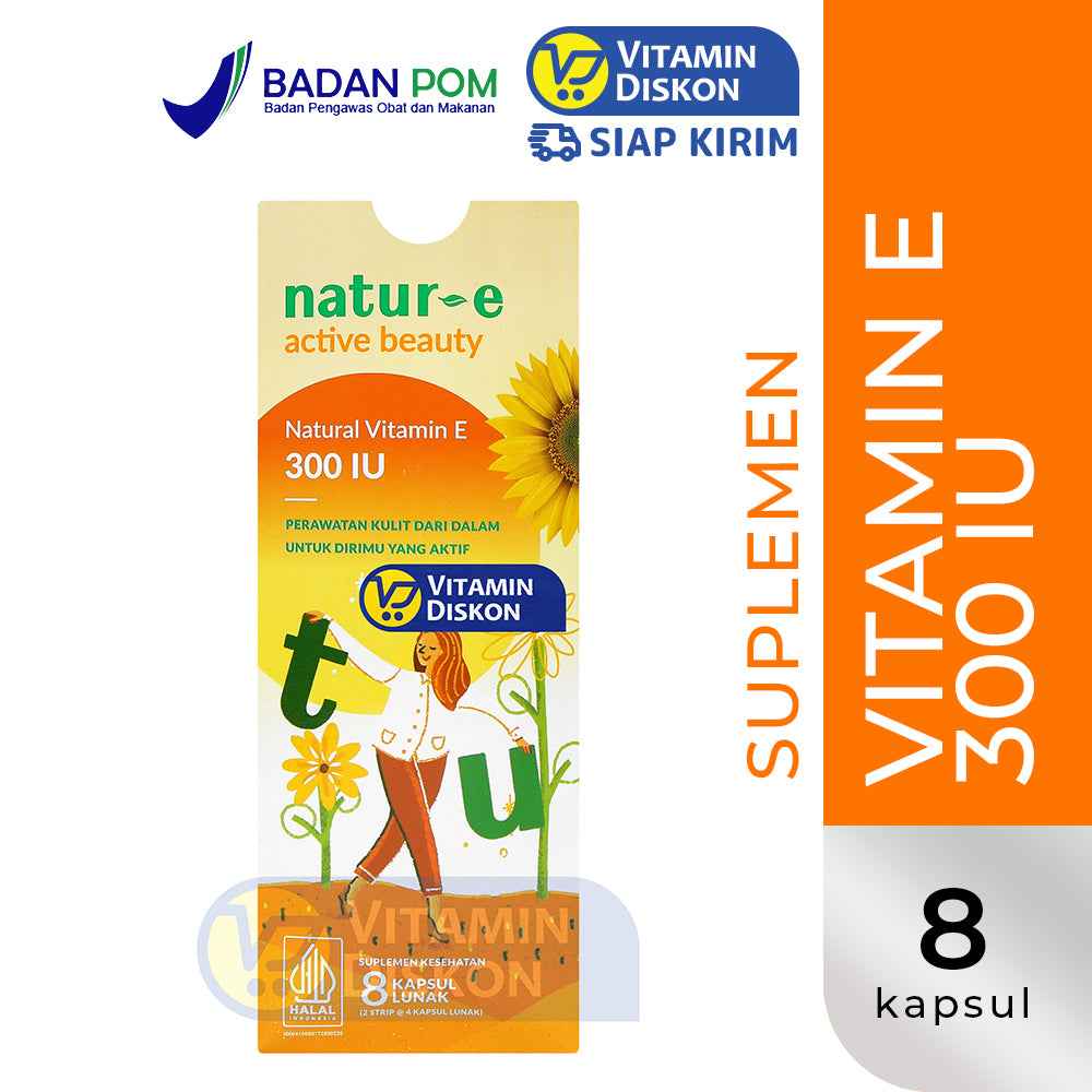 NATUR E ACTIVE BEAUTY NATURAL VITAMIN E 300 IU - ISI 8 KAPSUL LUNAK