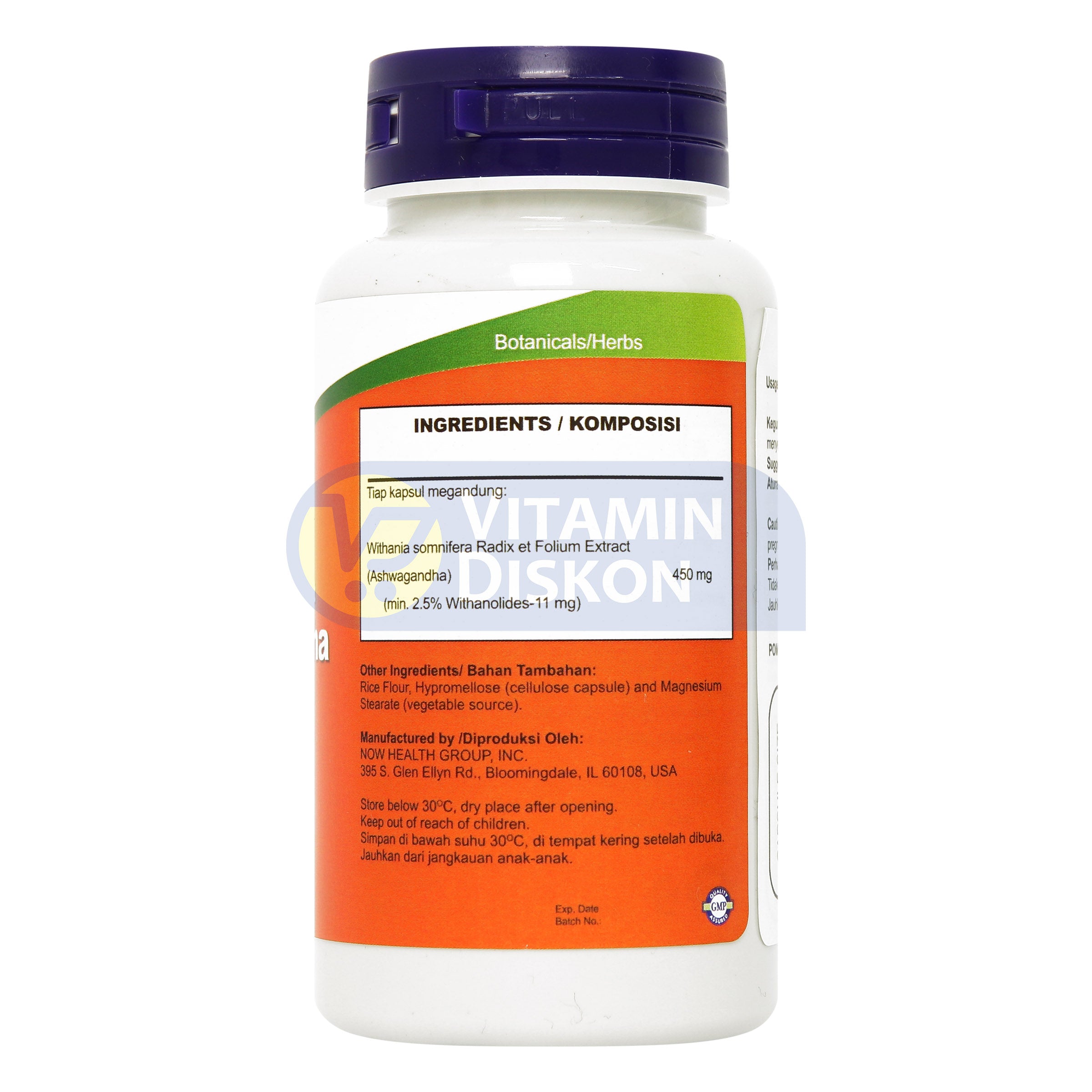 NOW VITAMIN ASHWAGANDHA 90 KAPSUL