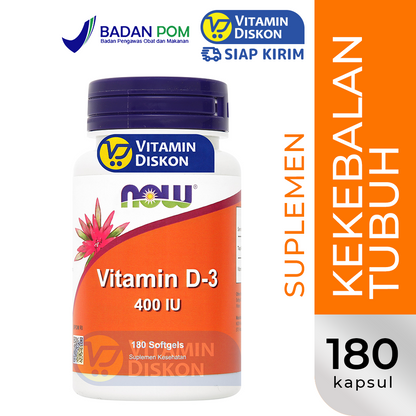 NOW VITAMIN D-3 400 IU 180 SOFTGELS