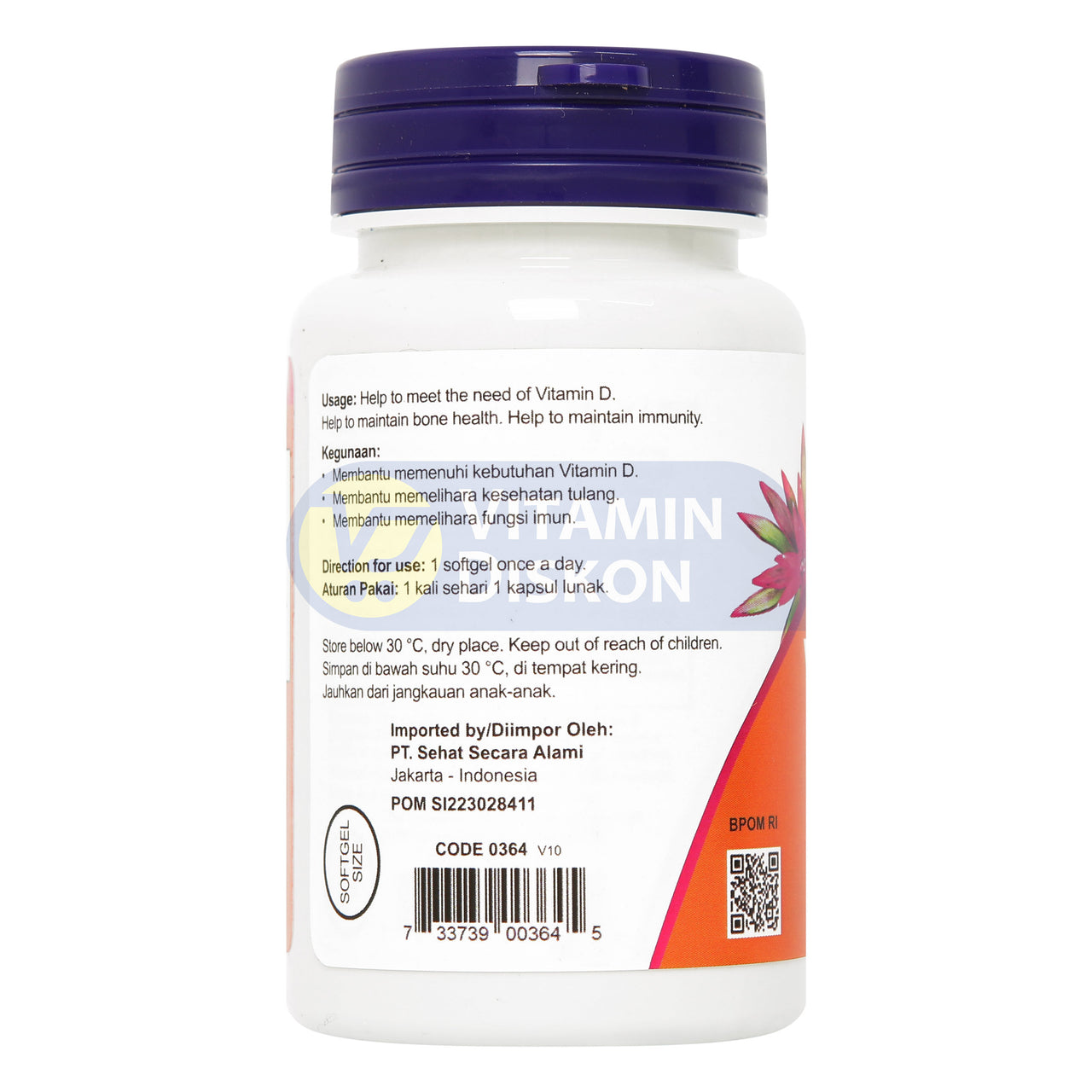 NOW VITAMIN D-3 400 IU 180 SOFTGELS