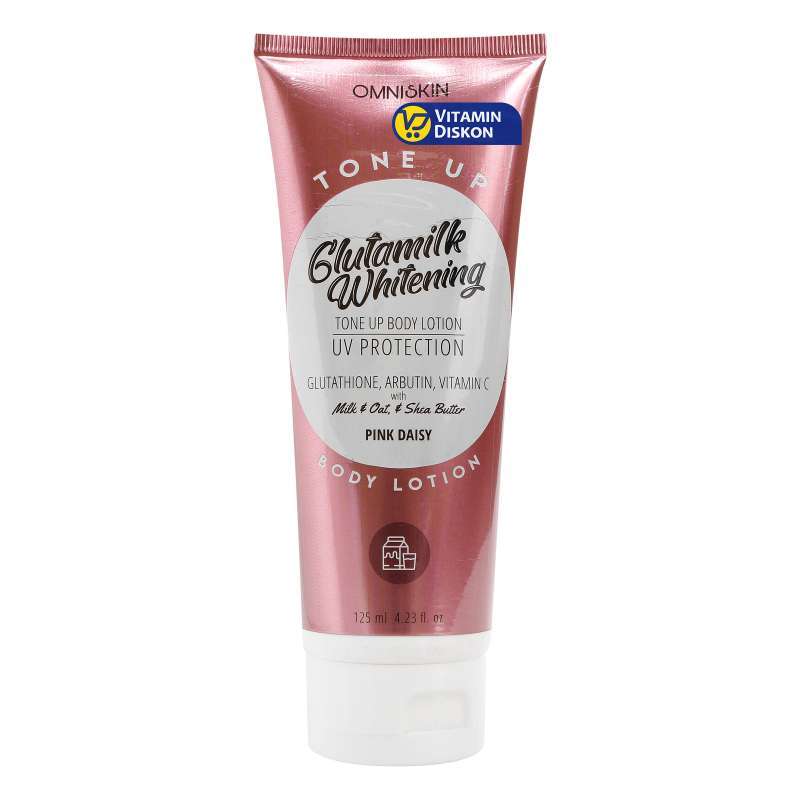 OMNISKIN GLUTAMILK WHITENING TONE UP BODY LOTION PINK DAISY 125ML