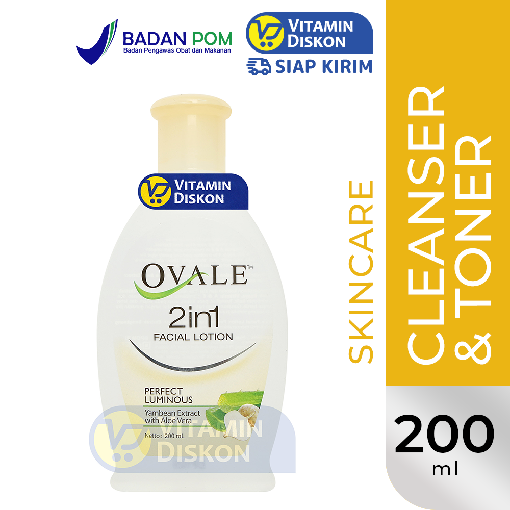 OVALE 2 IN 1 FACIAL LOTION PERFECT LUMINOUS YAMBEAN EXTRACT WITH ALOE VERA 200ML
