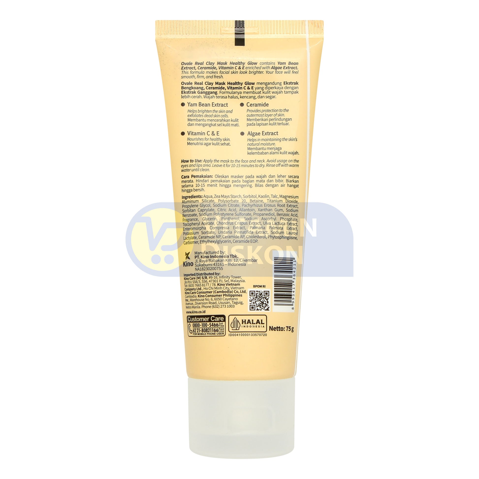 OVALE REAL CLAY MASK HEALTHY GLOW 75GR