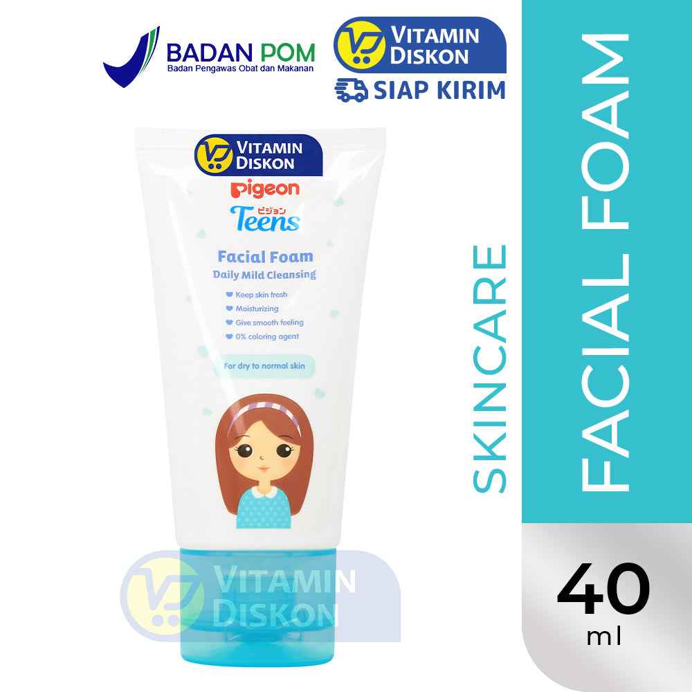 PIGEON TEENS FACIAL FOAM DAILY MILD CLEANSING FOR DRY TO NORMAL SKIN 40 ML