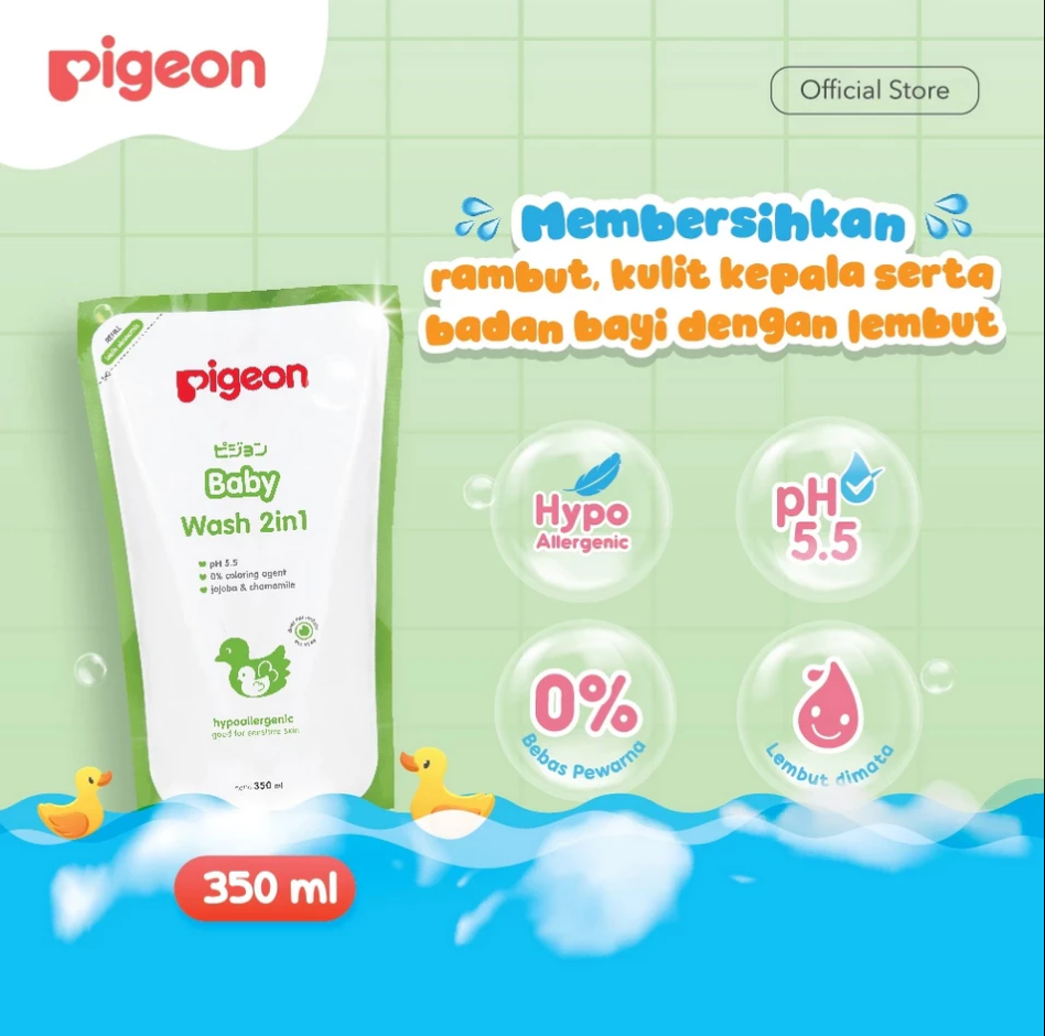 PIGEON BABY WASH 2 IN 1 WITH CHAMOMILE PUMP - 400ML