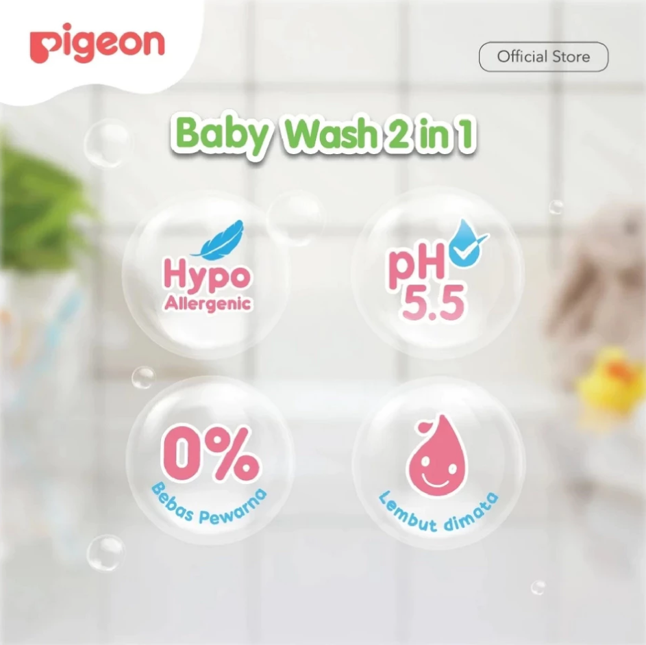 PIGEON BABY WASH 2 IN 1 WITH CHAMOMILE PUMP - 400ML