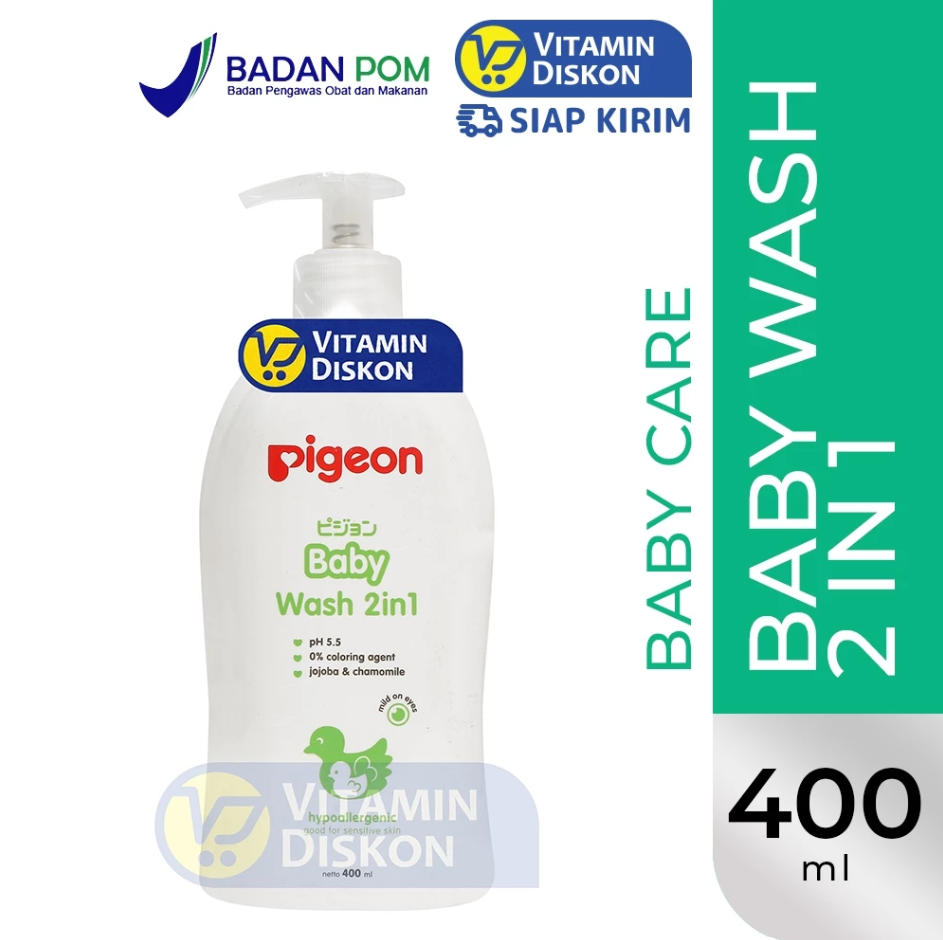 PIGEON BABY WASH 2 IN 1 WITH CHAMOMILE PUMP - 400ML