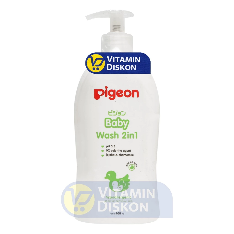 PIGEON BABY WASH 2 IN 1 WITH CHAMOMILE PUMP - 400ML