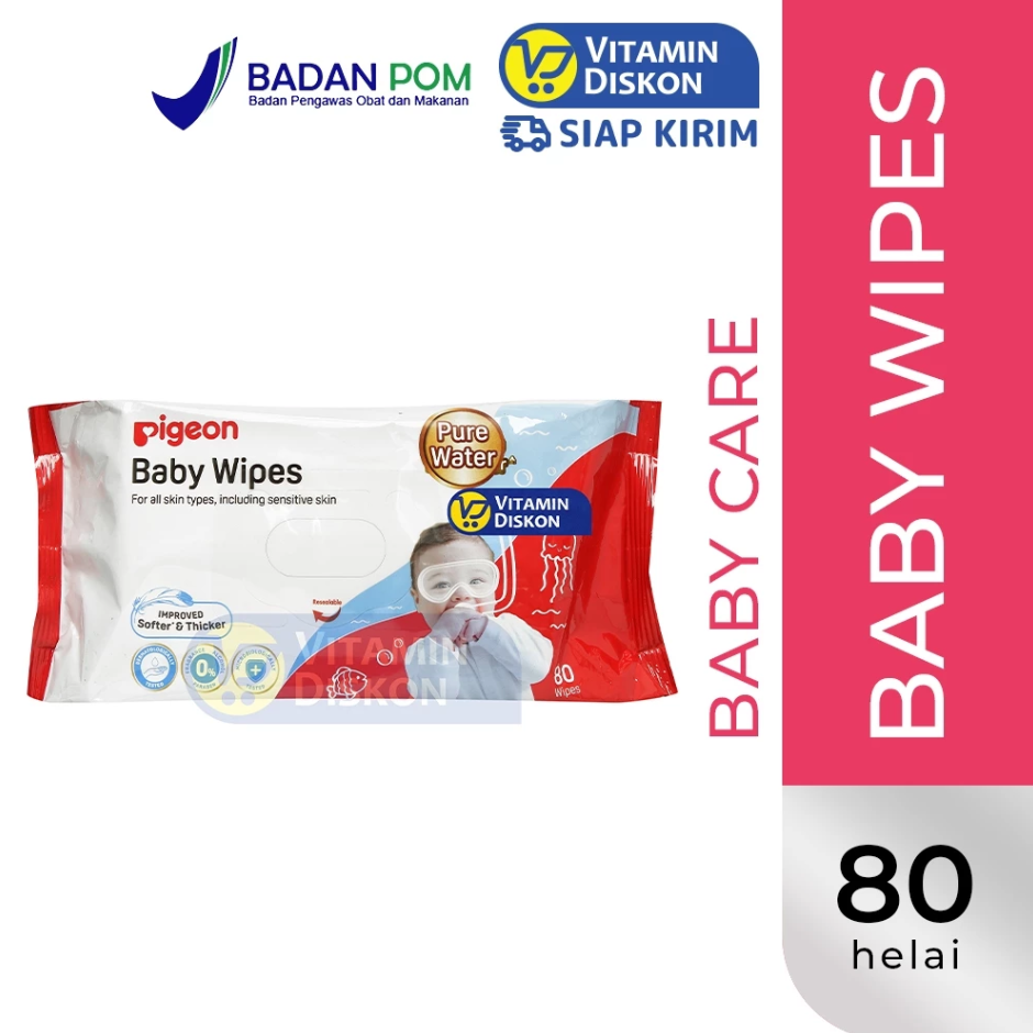 PIGEON BABY WIPES PURE WATER - 80 SHEETS