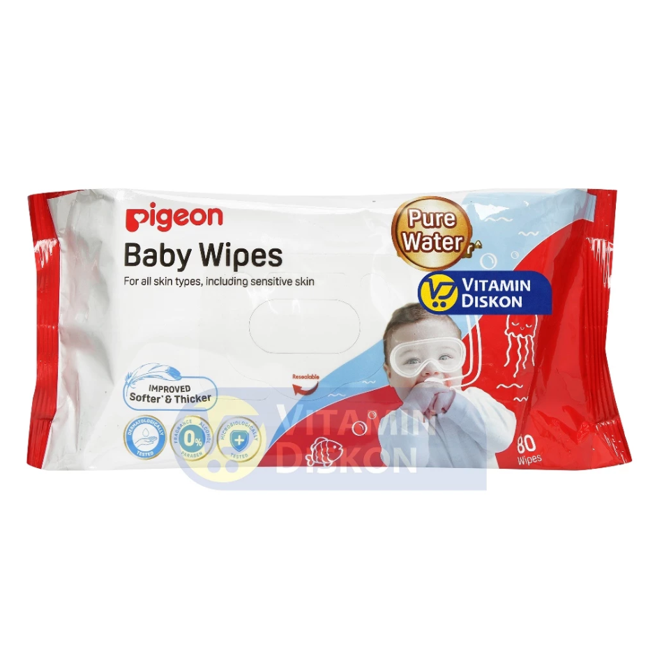 PIGEON BABY WIPES PURE WATER - 80 SHEETS