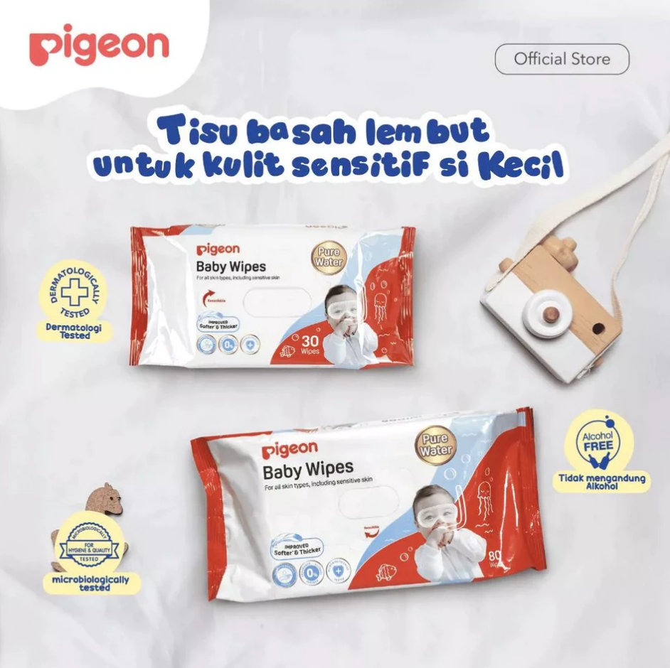 PIGEON BABY WIPES PURE WATER - 80 SHEETS