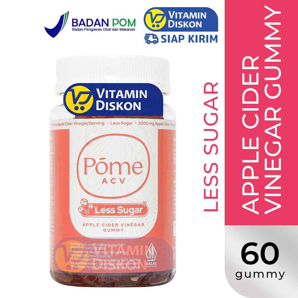 POME ACV APPLE CIDER VINEGAR LESS SUGAR 60 GUMMY