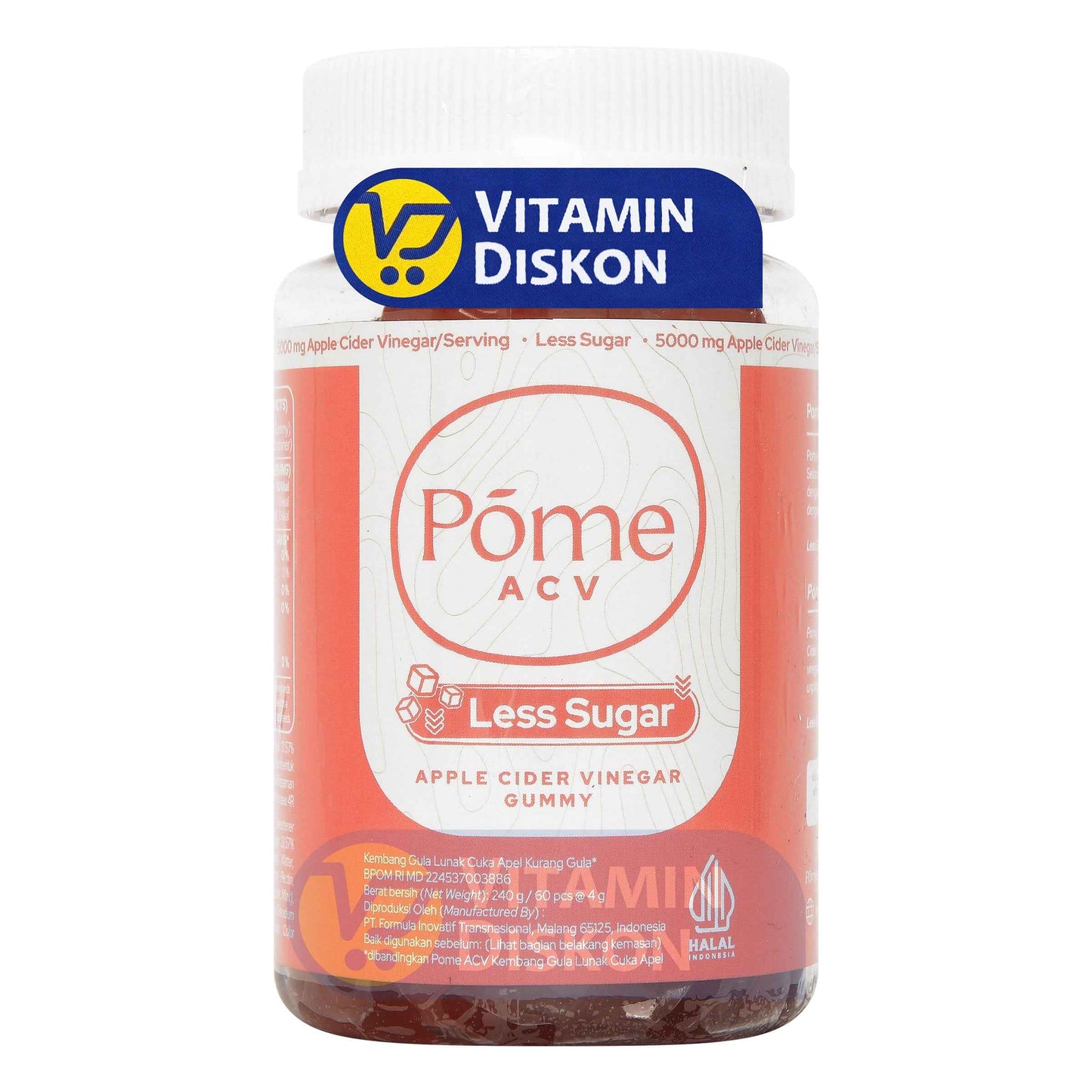 POME ACV APPLE CIDER VINEGAR LESS SUGAR 60 GUMMY