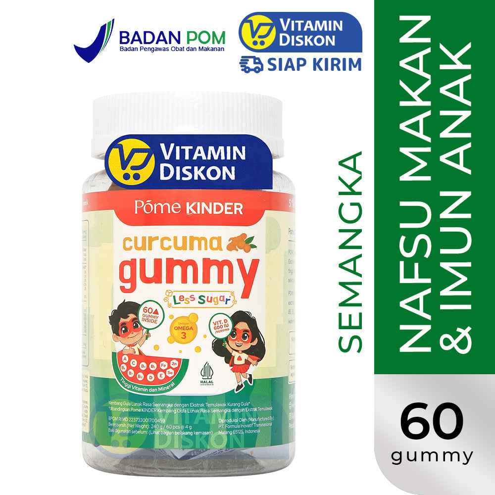 POME KINDER CURCUMA LESS SUGAR 60 GUMMY