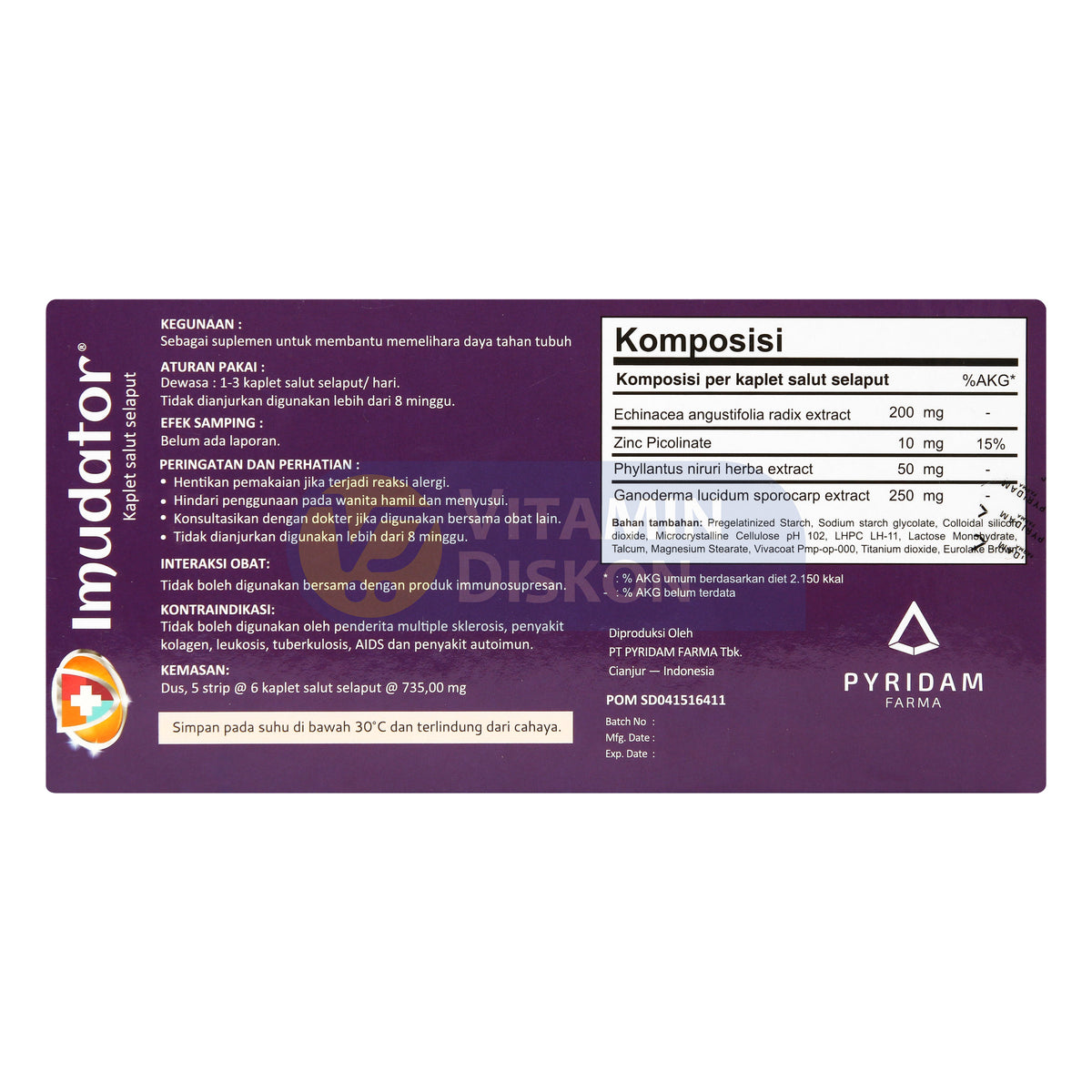 PYRIDAM FARMA IMUDATOR 30 KAPSUL