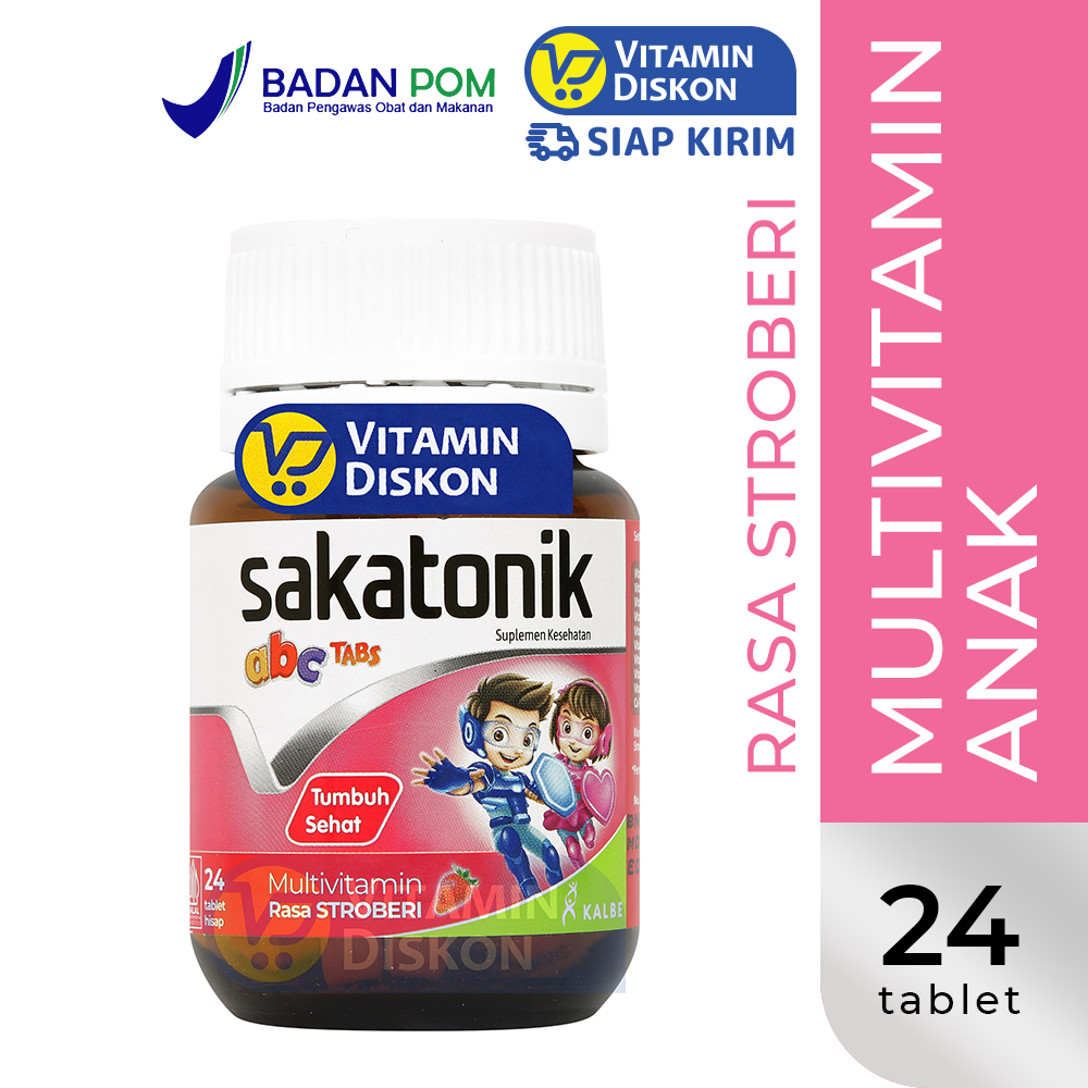 SAKATONIK ABC TABS RASA STRAWBERRY 24 TABLET