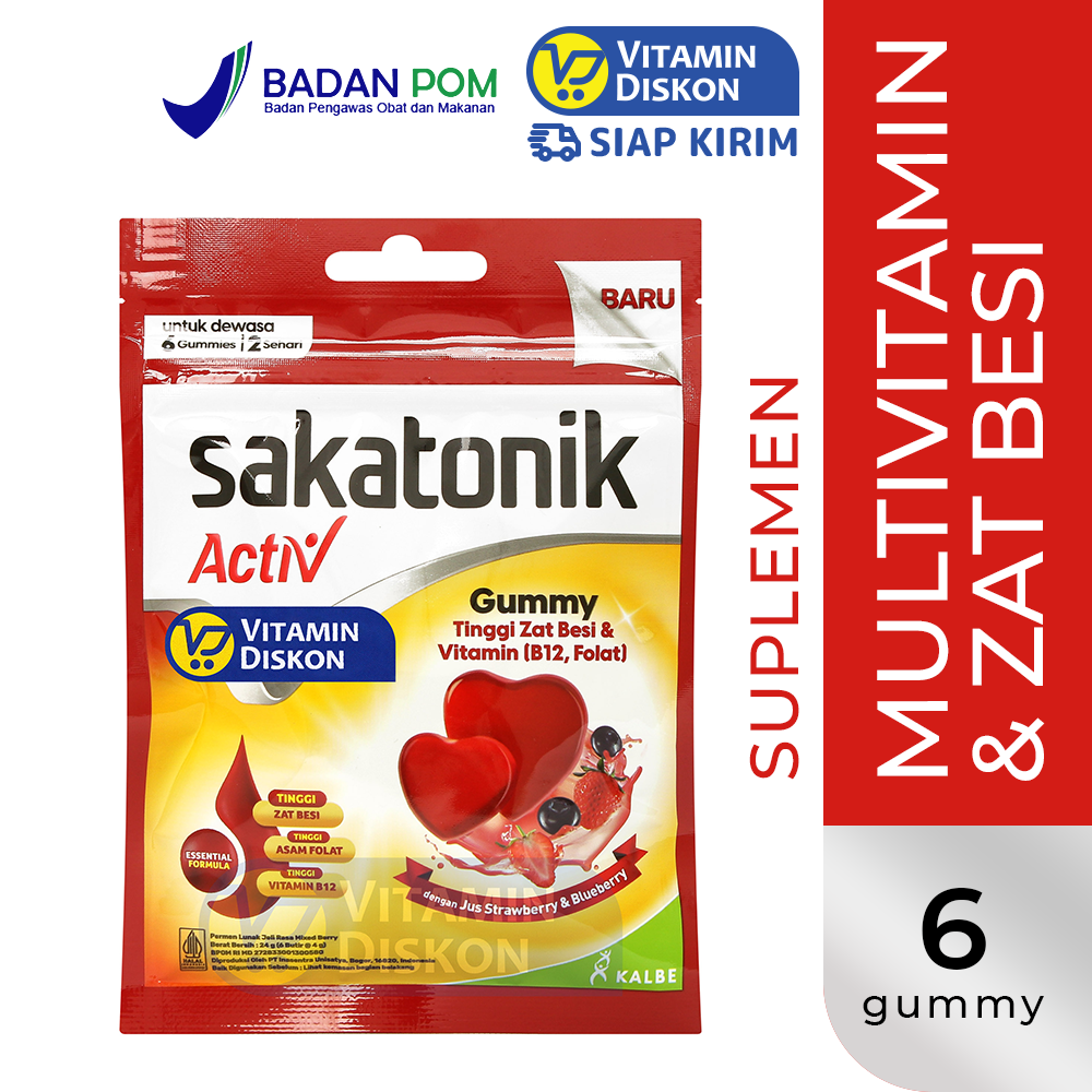SAKATONIK ACTIV 1 SACHET ISI 6 GUMMY Default Title