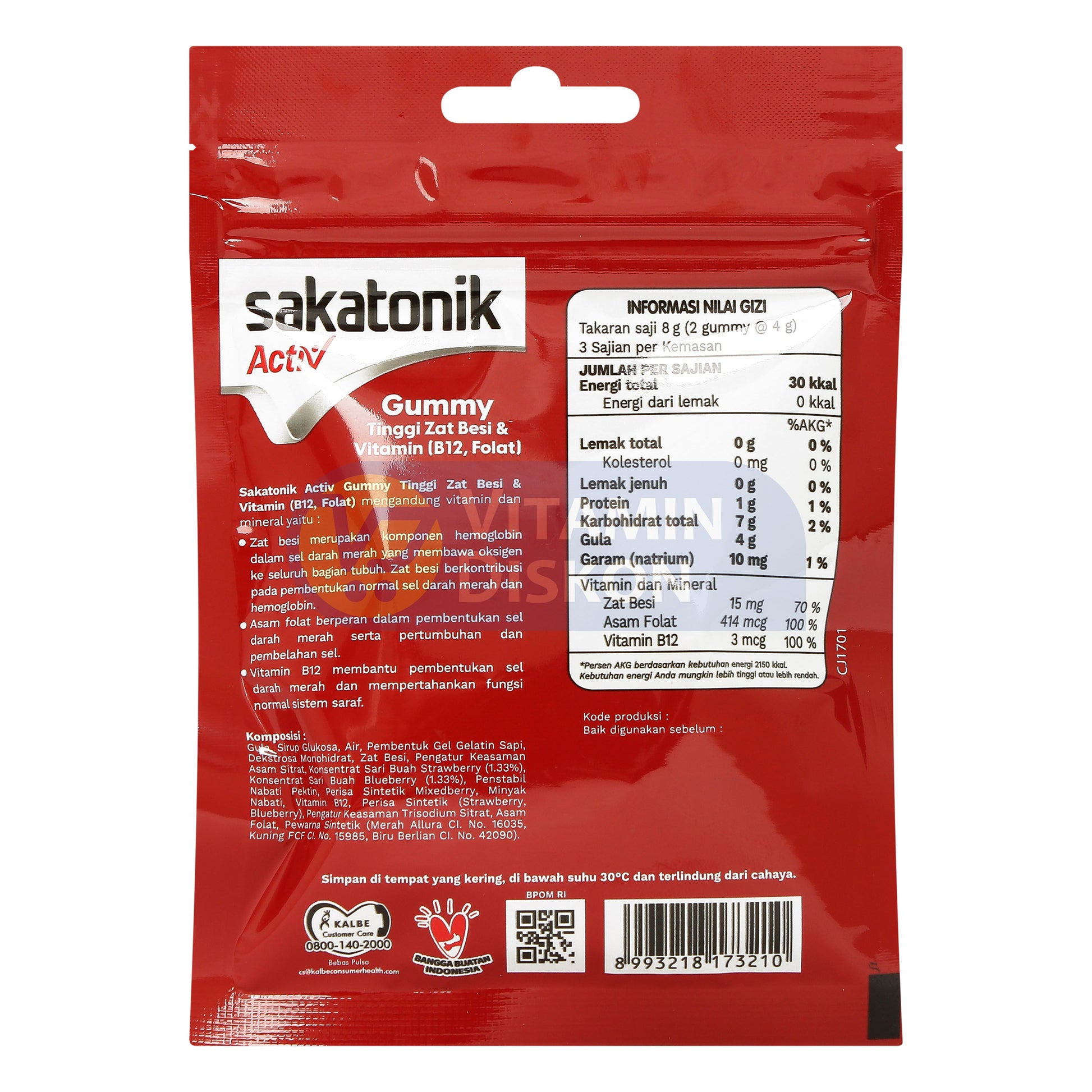 SAKATONIK ACTIV 1 SACHET ISI 6 GUMMY