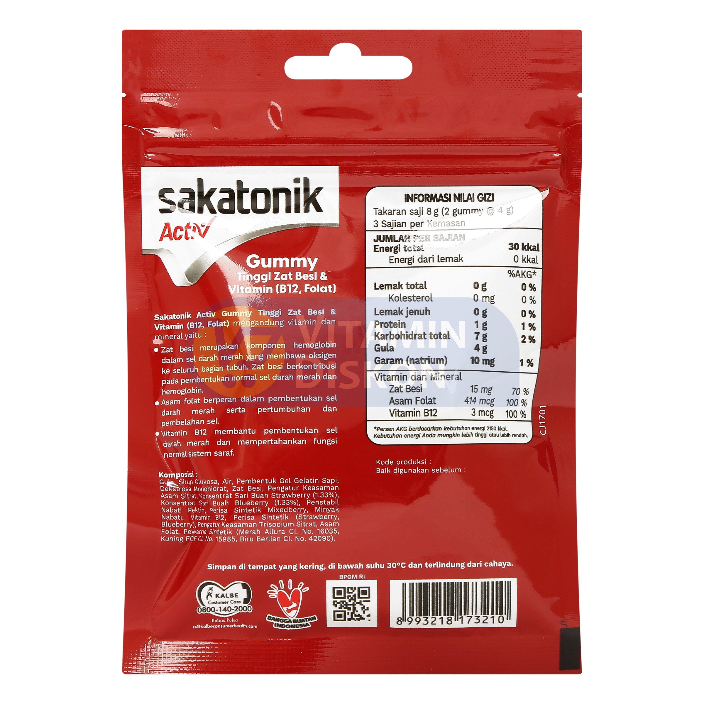 SAKATONIK ACTIV 1 SACHET ISI 6 GUMMY