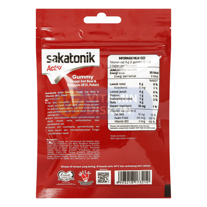 SAKATONIK ACTIV 1 SACHET ISI 6 GUMMY
