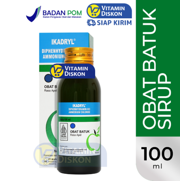 IKADRYL SIRUP OBAT BATUK RASA APEL - 100ML