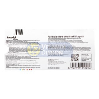 PANADOL MERAH EXTRA 1 STRIP ISI 10 TABLET