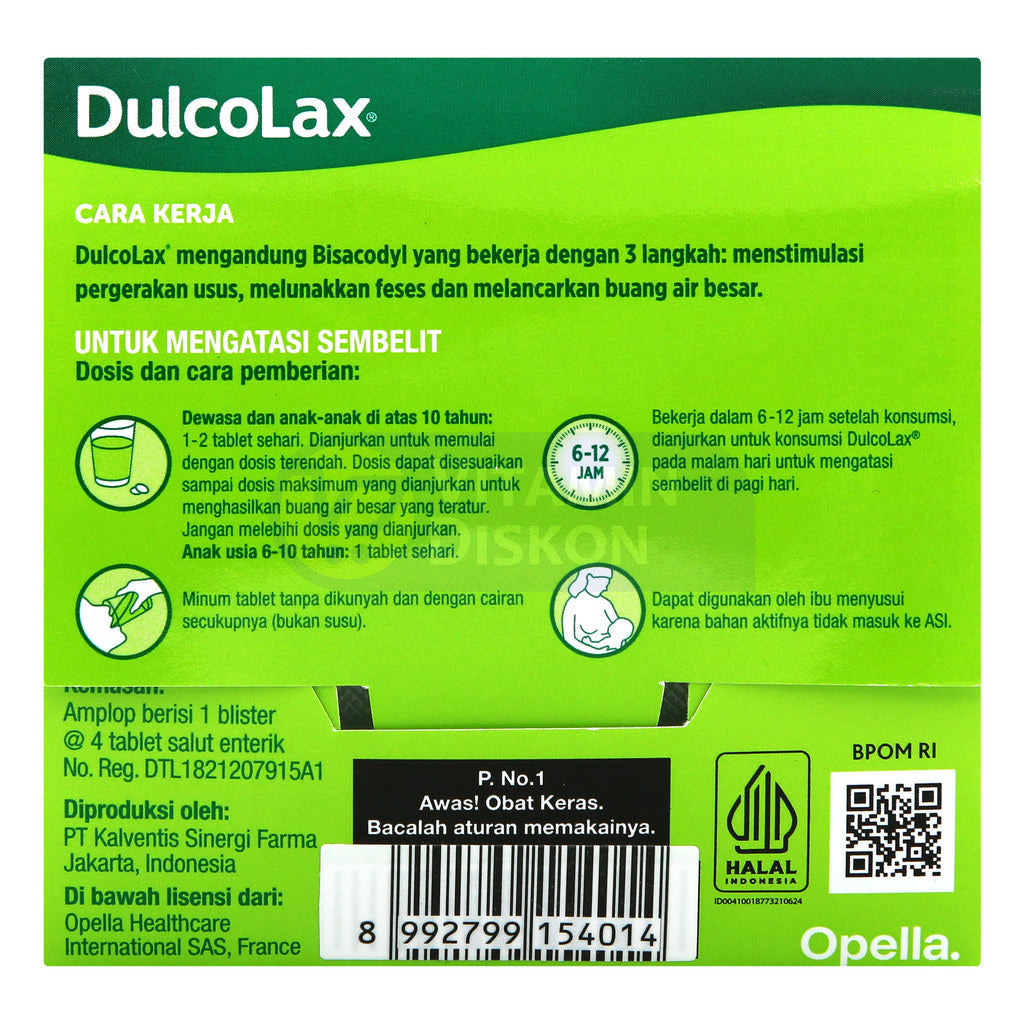 DULCOLAX BISACODYL 5MG 4 TABLET