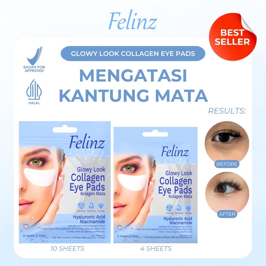 FELINZ COLLAGEN EYE PADS GLOWY LOOK 10 SHEETS