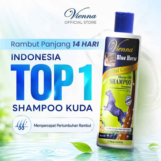 VIENNA BLUE HORSE SHAMPOO HERBAL GROWTH 350ML BOTTLE Default Title
