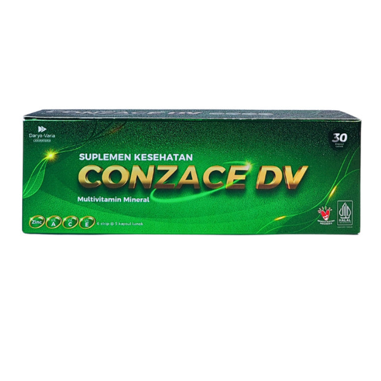 CONZACE DV MULTIVITAMIN MINERAL 30 KAPSUL ( BOX ) | SUPLEMEN KESEHATAN KULIT, MULTIVITAMIN MINERAL, ANTIOKSIDAN, VITAMIN E, VITAMIN C, DAYA TAHAN TUBUH, IMUNITAS TUBUH, STAMINA, MENANGKAL RADIKAL BEBAS