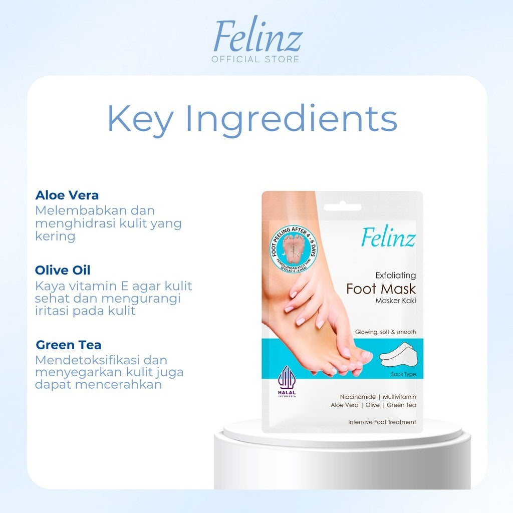 FELINZ EXFOLIATING FOOT MASK 2 SHEETS