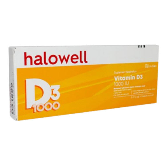 HALOWELL VITAMIN D3 1000 IU 1 BOX ISI 2 STRIP